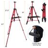 PATIKIL Artist Easel Stand, Canvas Painting Easel with Removable Tray, 20-61 Inch Adjustable Metal Tripod Stand (Tabletop/Floor), Red