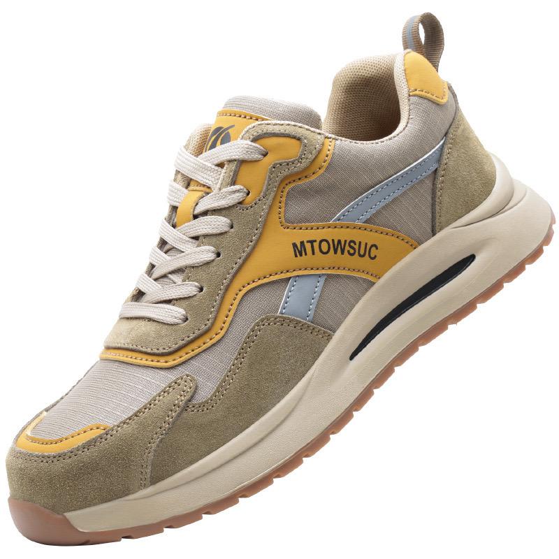 Mens Steel Toe Anti-Puncture Breathable Safety Shoes Mens Anti-smash Anti-slip Protective Factory Site Safety Work Shoes