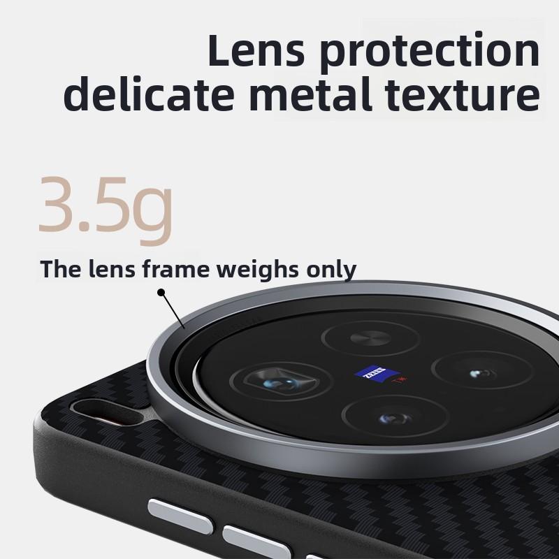 Mikrorelief Kohlefaser Handyhülle für Vivo X300 PRO X200 Ultra X200S Pro Mini Hardware-Linse Unsichtbarer Magnet TPU+PC Rückseite