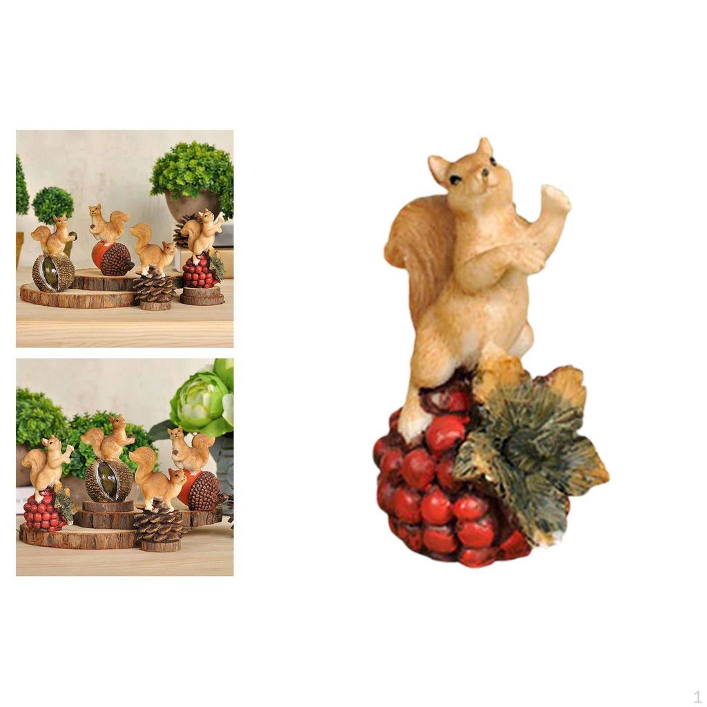 Garden Sculpture Squirrel Ornament Animal Model Novelty Statue Resin Figurine for Park