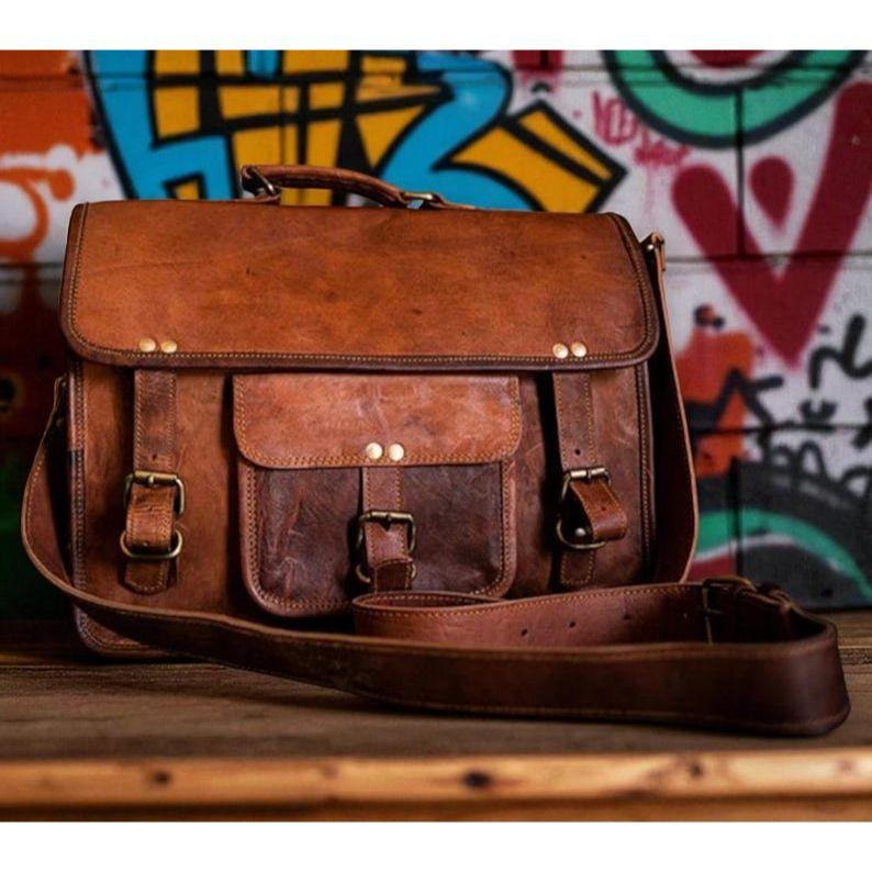 

Кожаный мессенджер, сумка для ноутбука, портфель, через плечо, офисная сумка, сумка-мессенджер в деревенском винтажном стиле, подарки на День святого Валентина для мужчин 16 x 12 x 5 in