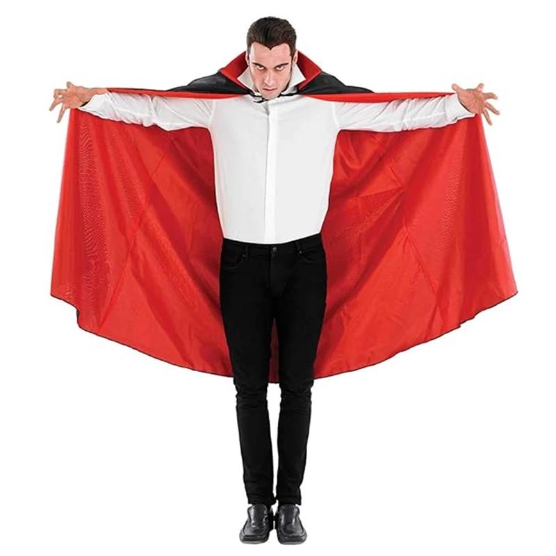 Unisex Noel Cadılar Bayramı Cadı Partisi Çift Taraflı Kapüşonlu Dik Yaka Yetişkin Vampirler Pelerin Pelerin Maskeli Balo Pelerini Kostüm