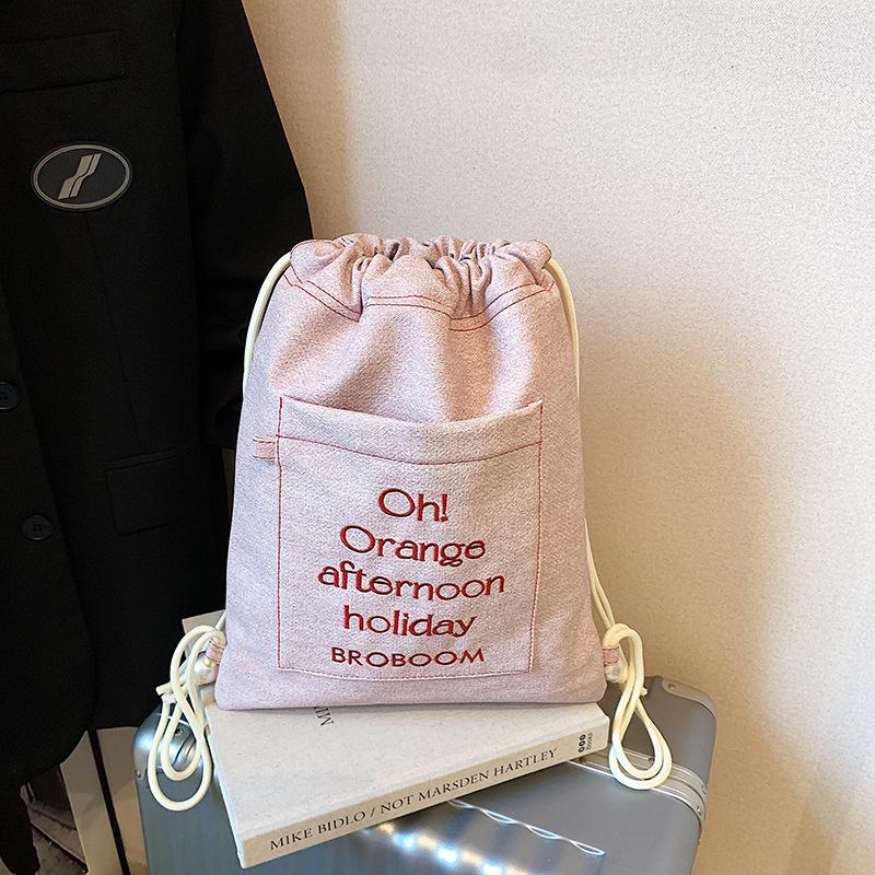 

Student backpack Alphabet summer new contrasting colors Large capacity travel school backpack розовый