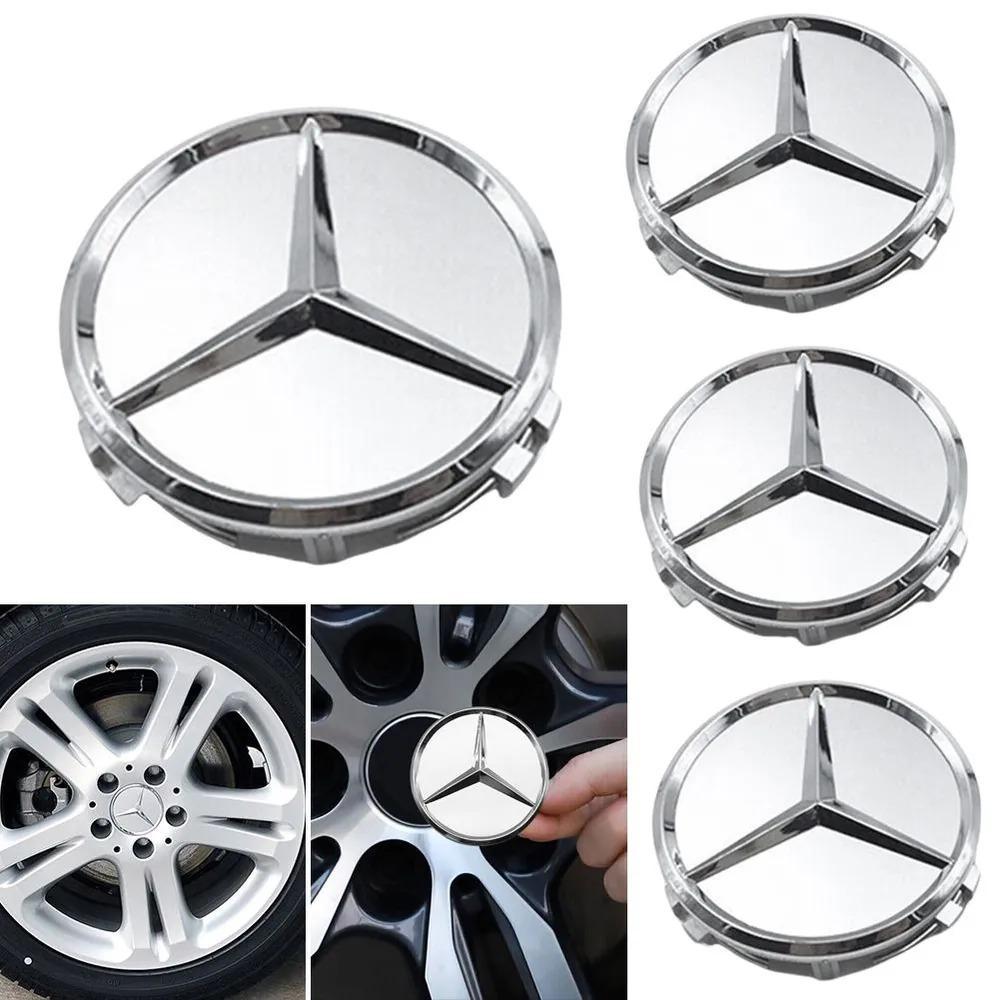WUGL8 4pcs 75mm Car Wheel Center Hub Caps Cover For Mercedes Benz AMG A B G R Class GLA GLK W176 W108 W168 W204 W251 W463 Accessories