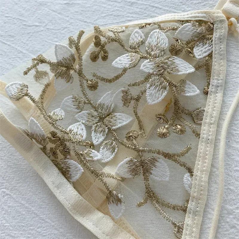 Weiblicher sexy Spitzen-BH, nahtlose Unterwäsche, Bralette, Dessous, ultradünner BH und Slip-Sets