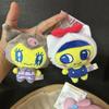 Cartoon Tamagotchi Mametchi Plush Toy Keychain Kitty Melody Kuromi Kawaii Bag Charm Stuffed Doll Accessory Decoration Kids Gifts