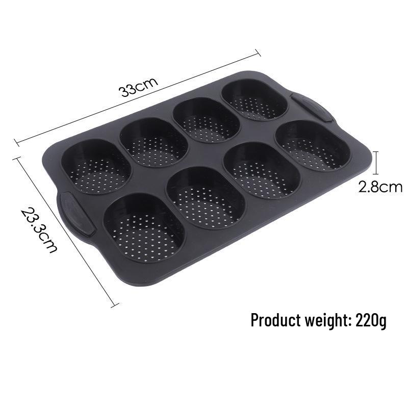 

Non-stick 3-Slot Perforated Baguette Mold: Food-Grade Silicone Baking Pan for French Rolls
