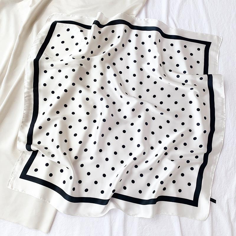 Vintage Halstuch Damen Kopftuch Hijab Haarband Seidenschal mit Satindruck Stirnband Quadratisches Tuch für Frauen Foulard Bandana