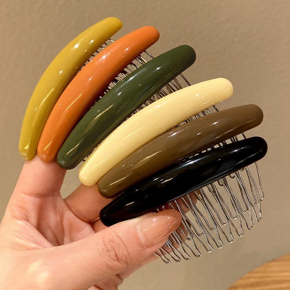 Side Clip Hair Comb Clip Candy Color Hair Clip Broken Hair Clip  Female Hair Accessories
