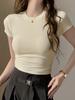 Women's Short-Sleeve Slim-Fit Cropped T-Shirt For Spring And Summer