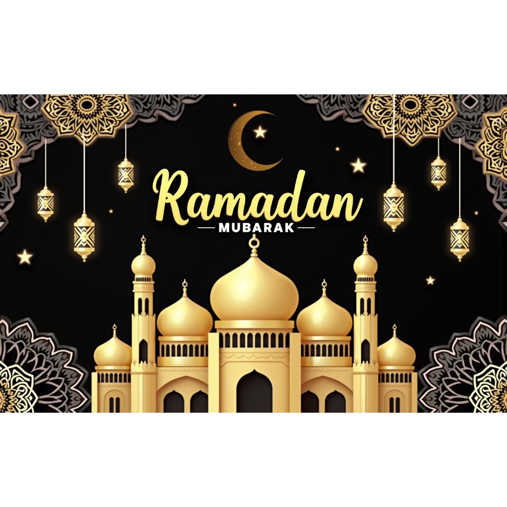 Ramadan Eid Mubarak Decoration Backdrop Banner Family Room Photo Background Party Decors Home Moon Star Background New