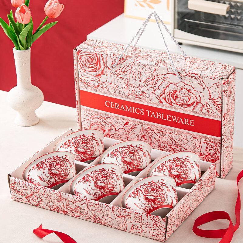 Red Rose Ceramic Bowl Gift Set