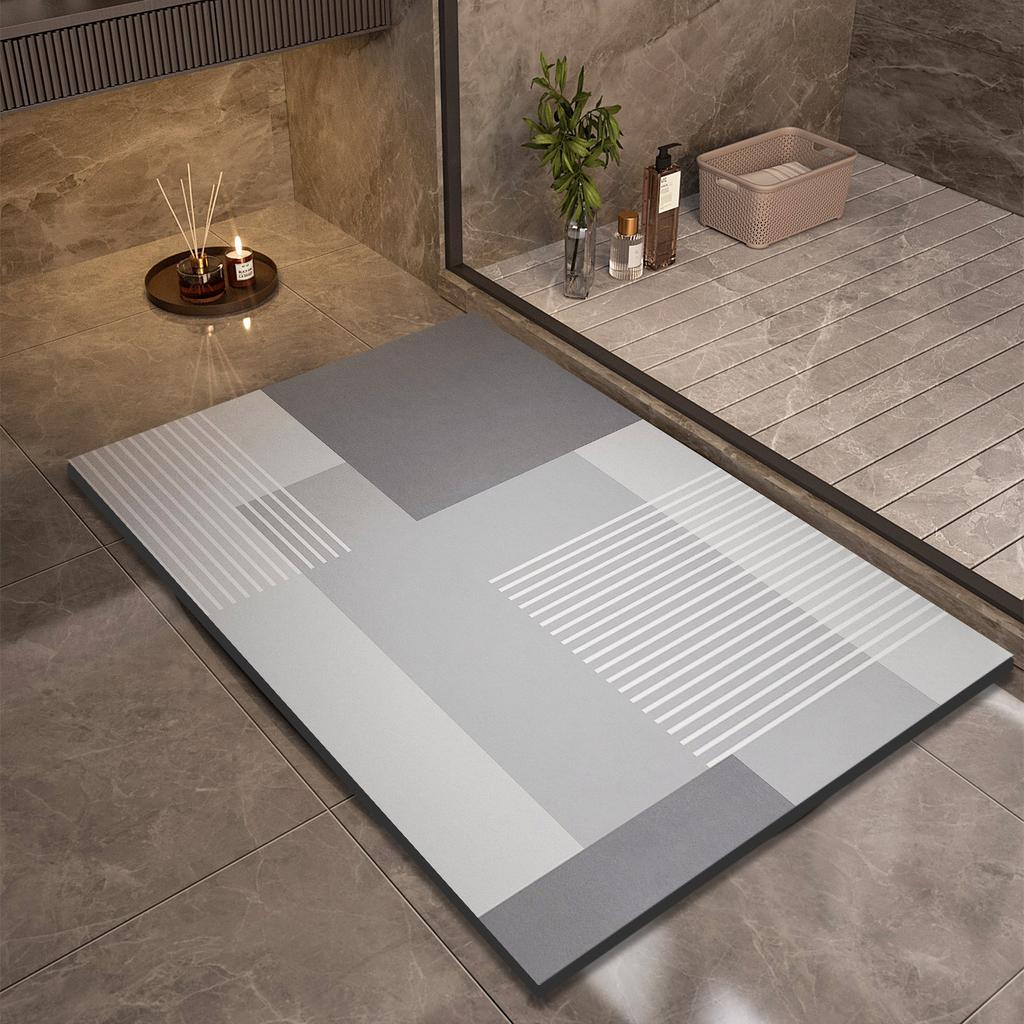 Luxury Diatomite Mud Bath Mat Bathroom Super Absorbent Shower Foot Mats Non Slip Quick Dry Toilet Carpet Room Rugs Doormat