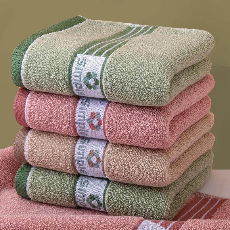 Pure Cotton Soft Absorbent Face Towels with Embroidered Logo - 14 Count Set