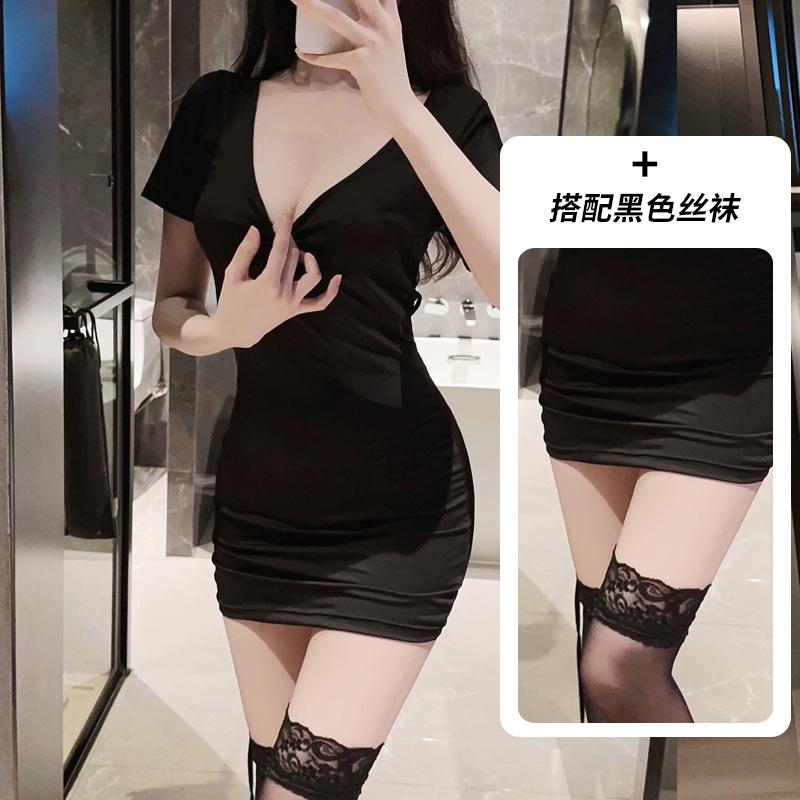 Sex Underwear Women's Sexy Uniform Seduction Straps Bundled Halter Leopard Print Large Size Pajamas Pajamas Open Autumn