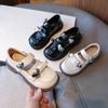 Scarpe in Pelle Bambina Nero Lucido Scarpe da Scuola Ragazza Moda Autunno Nuove Amore Bambini Principessa Casual Scarpe Mary Jane Dolce Chic