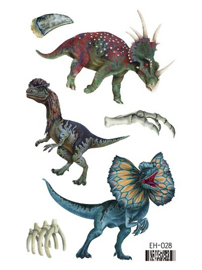 Dinosaurier Tyrannosaurus Rex Wasserdichte Tattoo-Aufkleber für Kinder - Langlebige Gesichts- & Arm-Abziehbilder