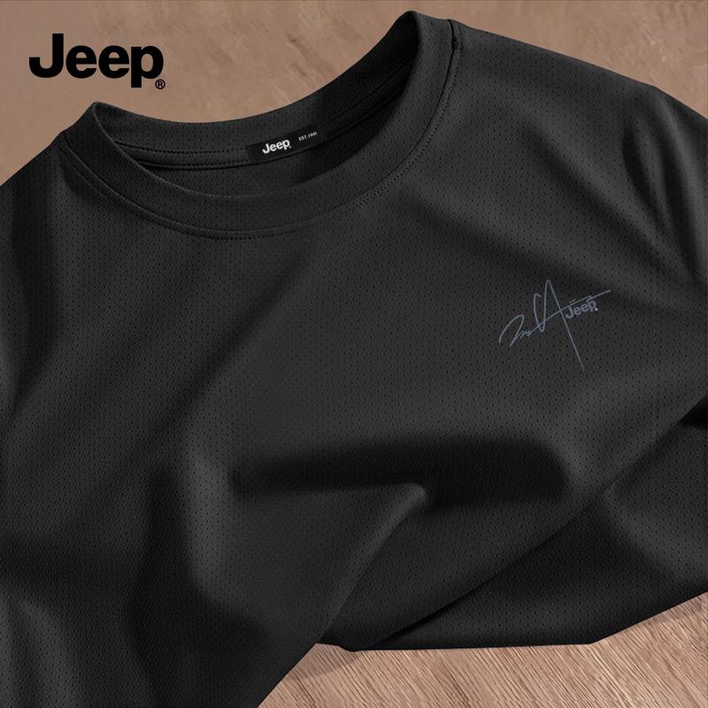 JEEP Men s Summer Quick-Dry Ice Silk Fitness T-Shirt 5XL