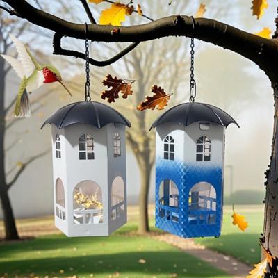 Metal Bird Feeder with Lights Squirrel Resistant Hummingbird Feeder Waterproof Hanging Feeding Station for Home Patio Garden Birds