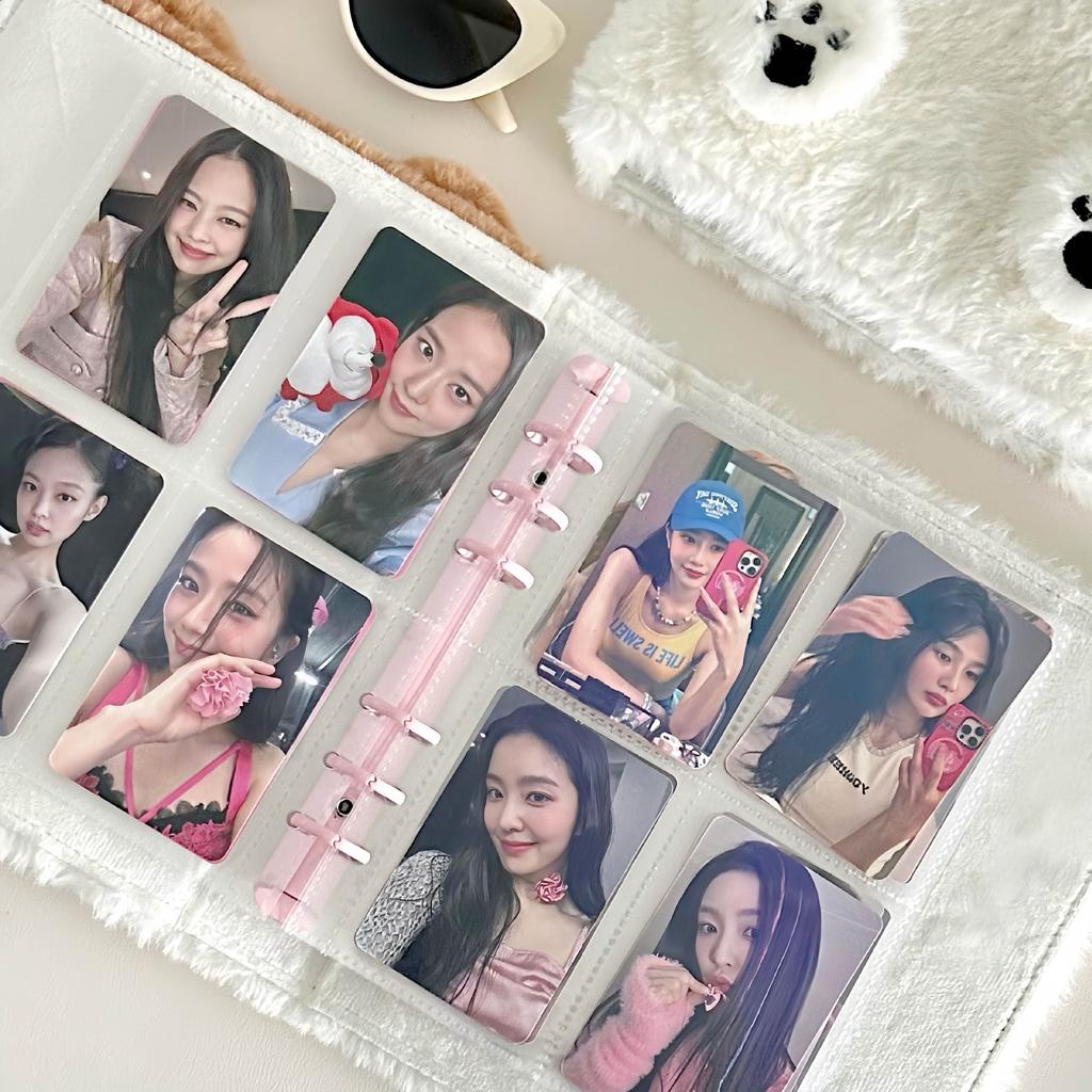 A6 Bow Plush Binder Pocards Holder Cute Girl Ins Idol Card Kpop Po Album Collect Loose-Leaf Card Storage Cover Stationery Quality