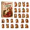 2D Adventskalender mit flachen Hängeornamenten für den Weihnachts-Countdown