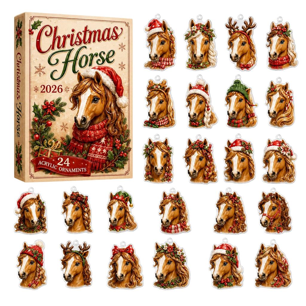 2D Adventskalender mit flachen Hängeornamenten für den Weihnachts-Countdown