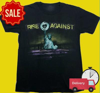 T-shirt Amoureux de la Musique du Groupe Rise Against Coton Noir Toutes Tailles