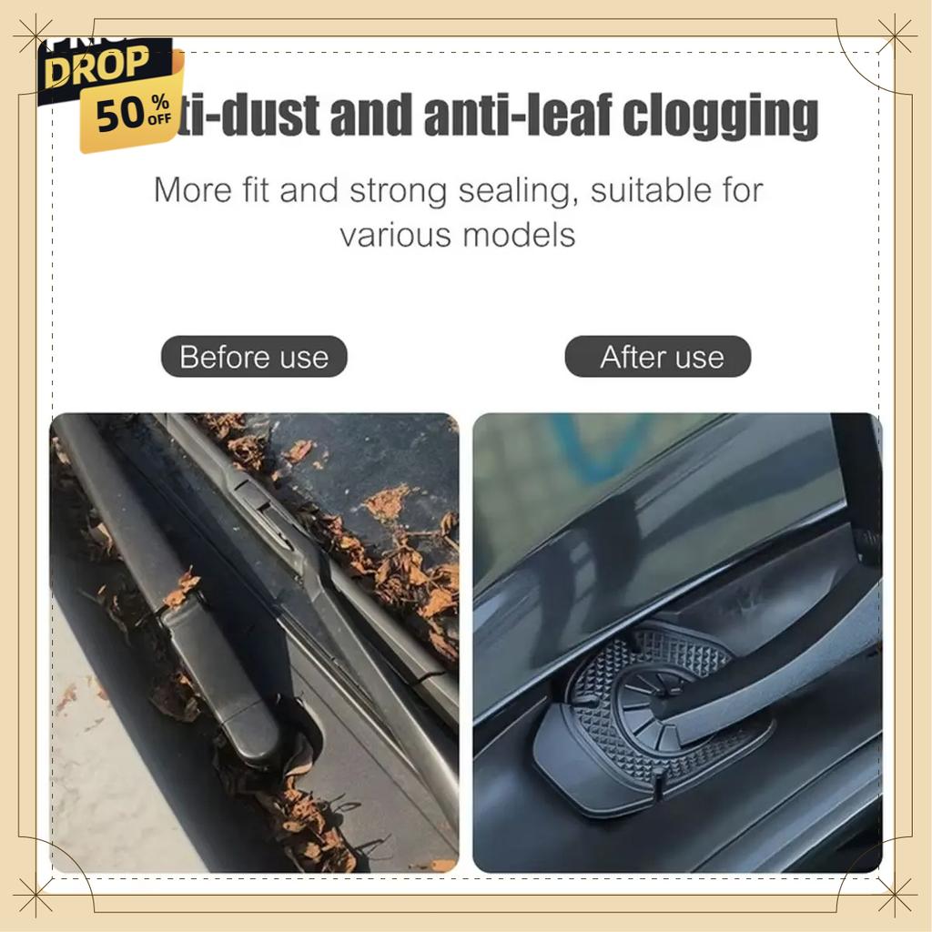 2Pcs Car Wiper Hole Cover Dustproof Sleeve Leaves Debris Prevention Accessories Car Wiper Arm Bottom Hole Protective Cover
