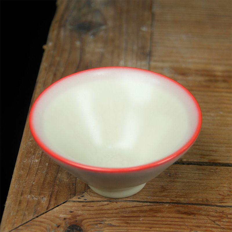 

Бледно-розовая глазурованная керамическая чашка-многофункциональная коническая чайная чашка и сервировочная миска, двойного назначения для чайной церемонии/кухни, набор мисочек для соуса для салата 1pcs