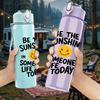 1PC Be The Sunshine Text Art 750ml Color Plastic Sports Water Bottle Leakproof Flip Straw Lid Suitable for Sports Office Home Use