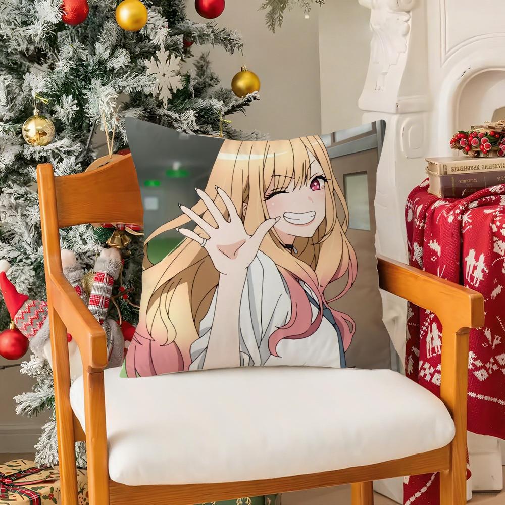 My Dress-Up Darling Marin Kitagawa Silky Short Plush With Invisible Zipper Dustproof Sofa Cushion Cover For Home Decor