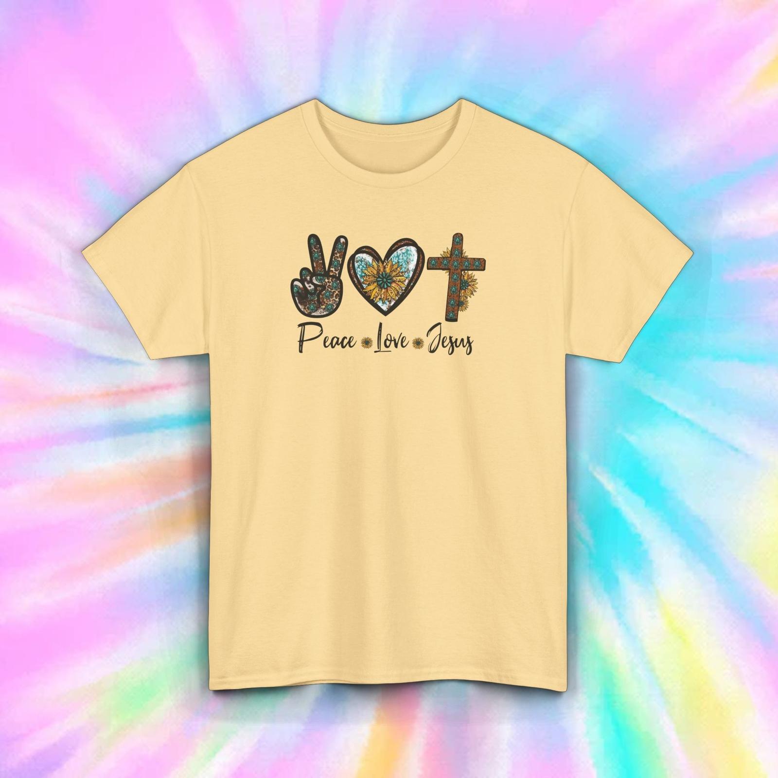 Peace Love Jesus T-Shirt | Faith Christian Graphic Tee S-5XL XXL