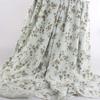 New Ink Print Floral Dress Fabric French Loose Halter Slimming Chinese Style Bubble Skirt Fabric Sewing for Clothes Dresses