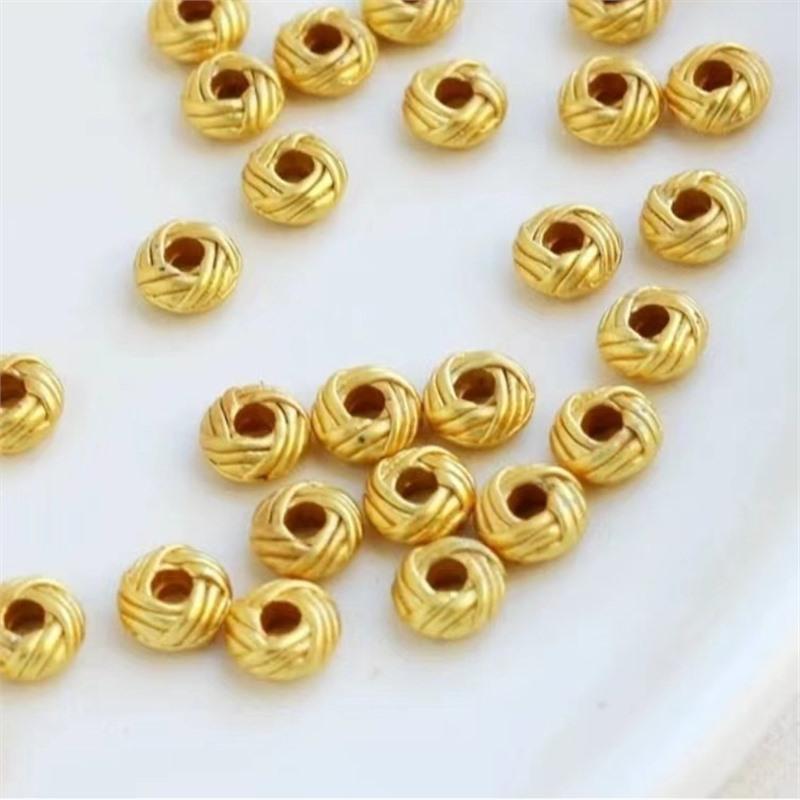 

18K Dumb Gold Color-Preserving Twist Spacer 3 * 6 мм свободные бусины браслет своими руками счеты с бусинами пеньковая веревка бусина Spacer браслет бусины 20 pcs