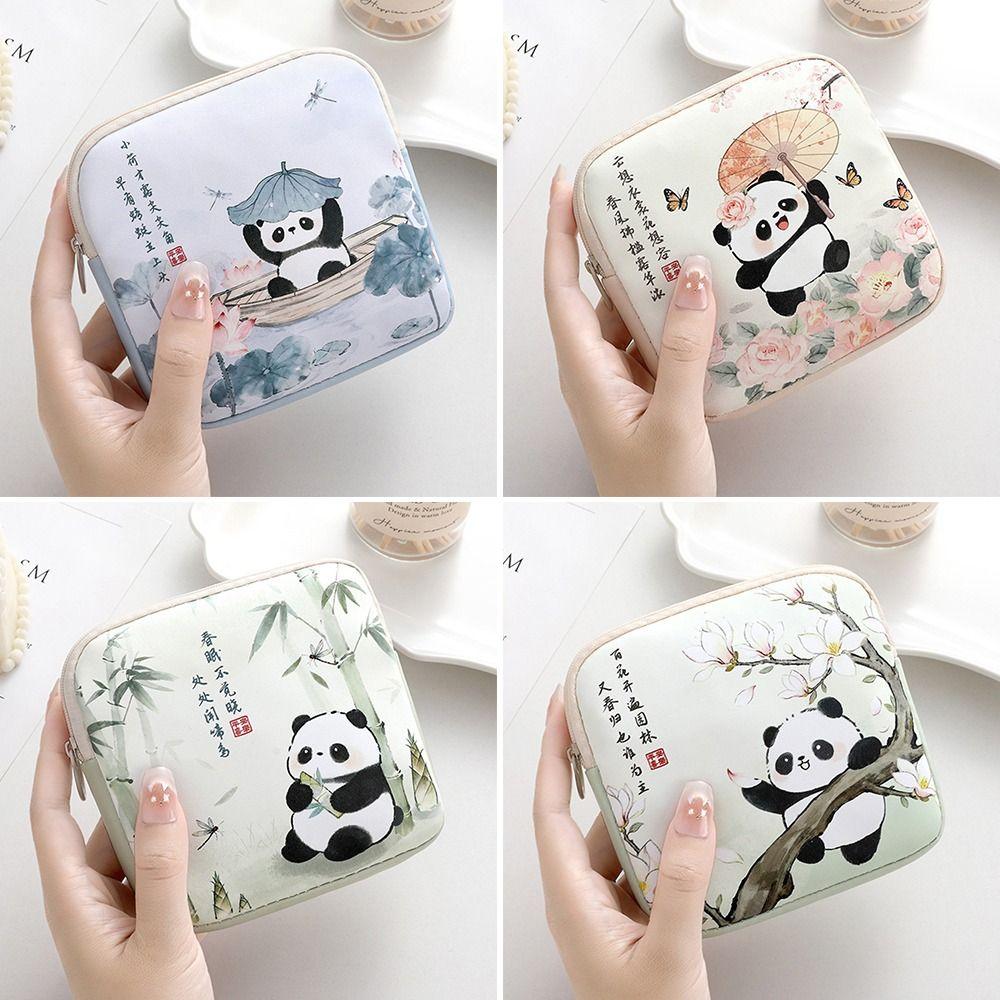 PVC Cosmetic Bag Large Capacity Coin Purse Portable Sanitary Pads Bag