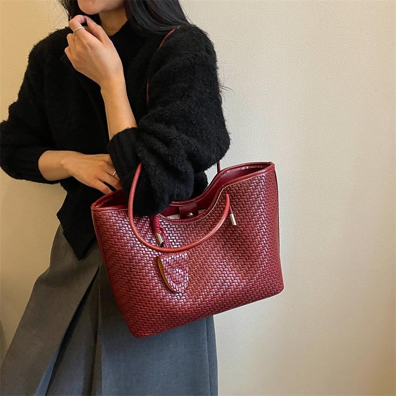 Woven Women's Large Tote Bag - 2026 Style, High-Capacity Casual Work Shoulder Bag