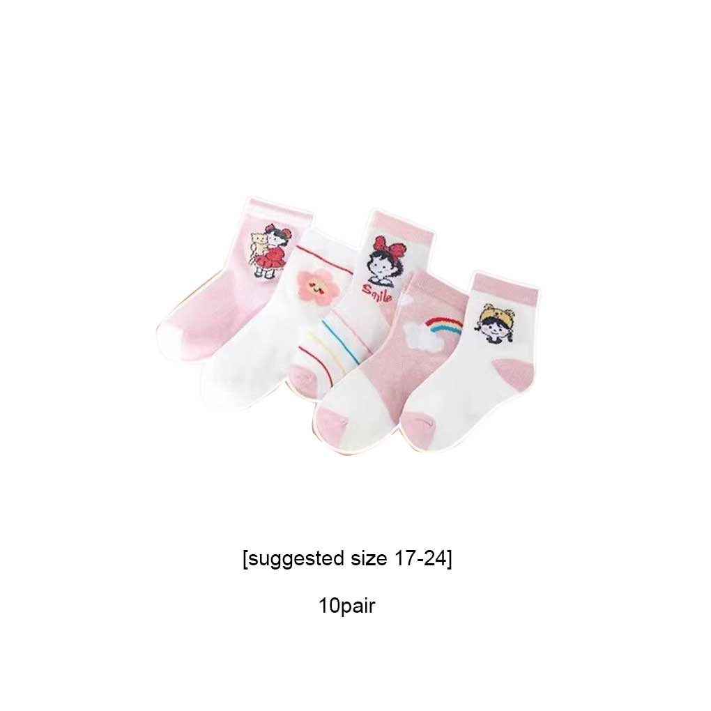 10 Pairs Kids Socks Boys Unisex Children Ankles Hosiery Casual Breathable Comfortable Footwear Accessory Summer School