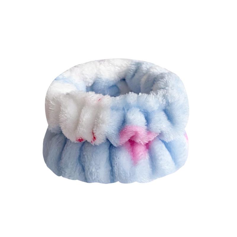 Women's Flannel Spa Headband & Wristband Set, Absorbent Wrist Bands for Face Wash