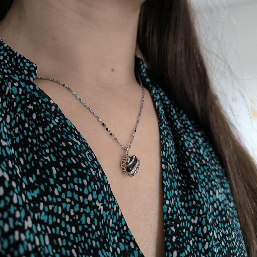 Серебряная подвеска с раухтопазом (дымчатым кварцем) 4.405ct, фианитами (2183570)