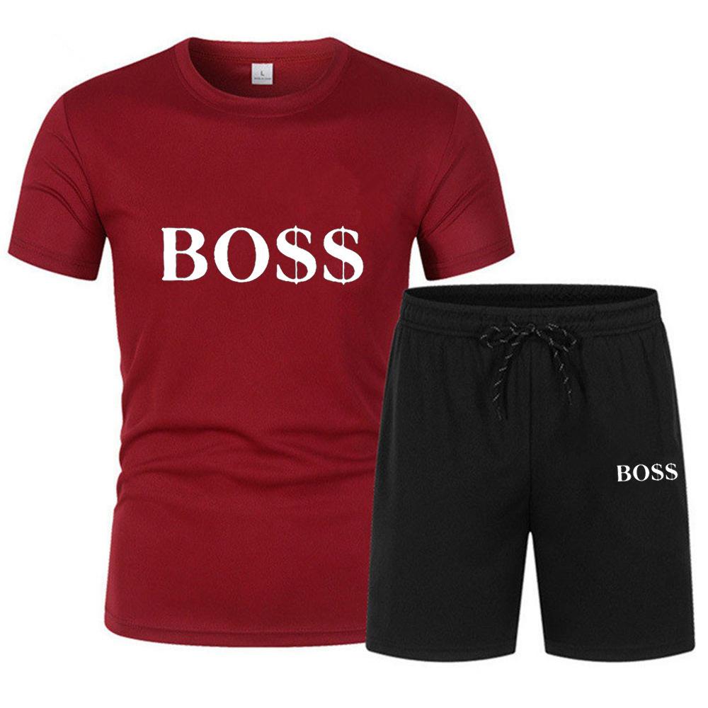 Men s Short Sleeved Shorts Casual Set Mesh Breathable Sports Manufacturer L