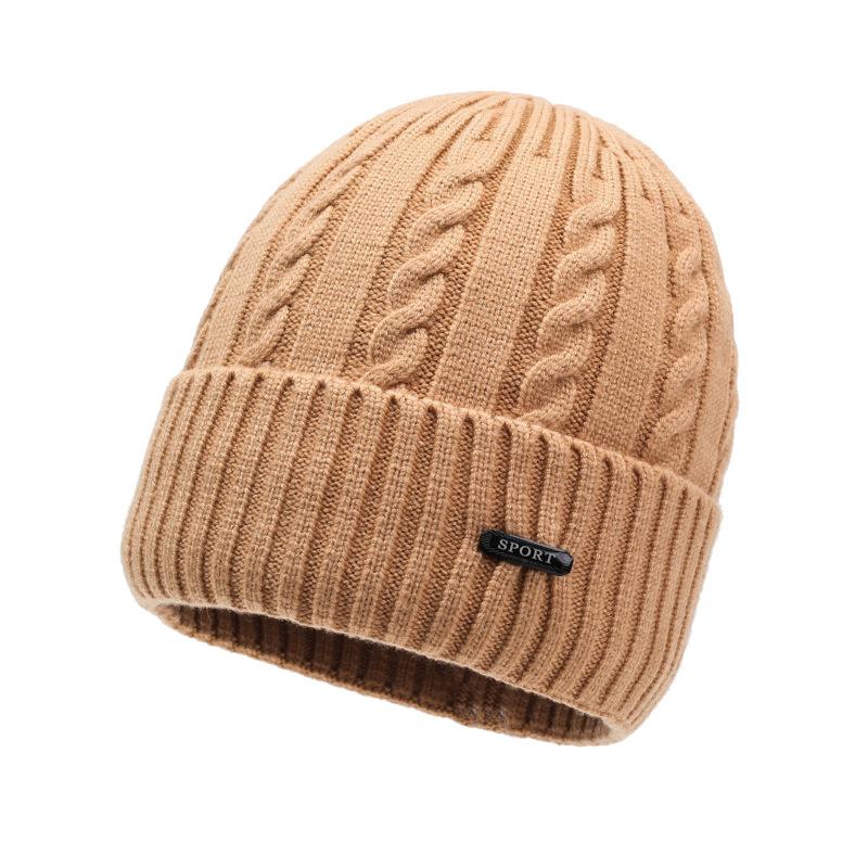 Women's Thickened Knitted Hat Windproof Warm Autumn and Winter Wool Hat Men's Cold Hat Outdoor Ear Protection Big Head Surround Hat