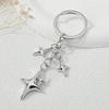 Crescent Moon Four-pointed Star Female Car Keys Chain Rings Bag Pendant for Gift
