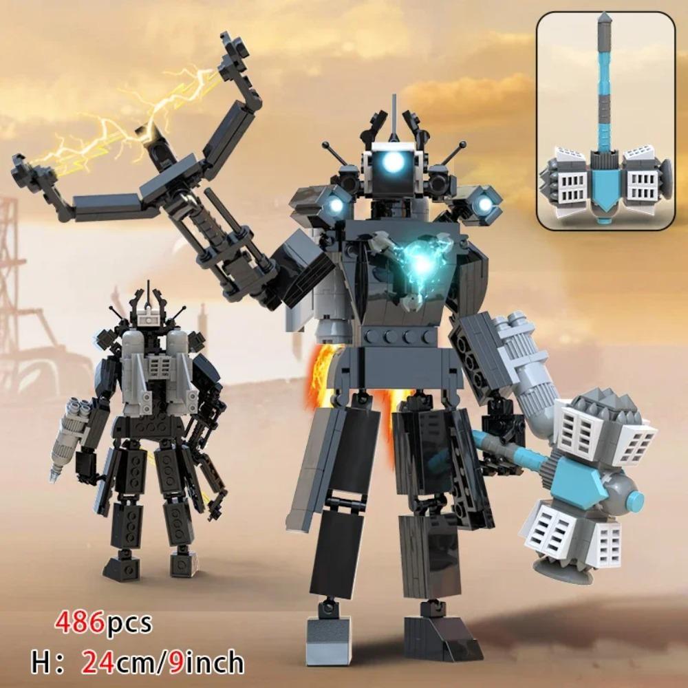 Moc Skibidi Toilet Action Figures Builing blocks,Camerman Titan Speakerman Surveillance Man TVMan Boys Bricks Toys For Kids Gift