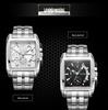MEGIR Men's Sports Outdoor Stainless Steel Square Watch, 2018 Edition