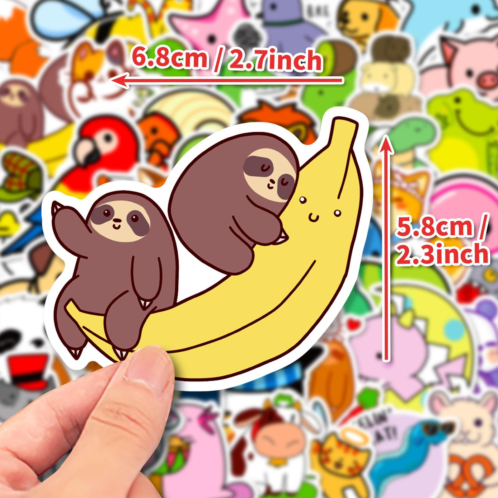 

50 Милых Наклеек с Животными Ручная Роспись Граффити Наклейки Декоративные Гитара Блокнот Багаж Сделай Сам Водонепроницаемые