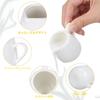 NIYANGLE Mini Milk Pitcher, 50ml, CoffeeMilk Jug, Ceramic White Milk Pot, Pack of 4