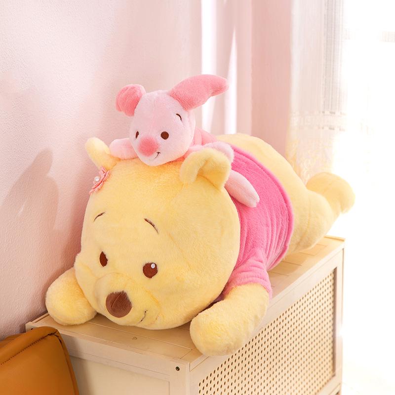 

Adorable Lying Bear Plush Pillow - Piglet & Winnie the Pooh Doll for Kids and Girls 40 cm