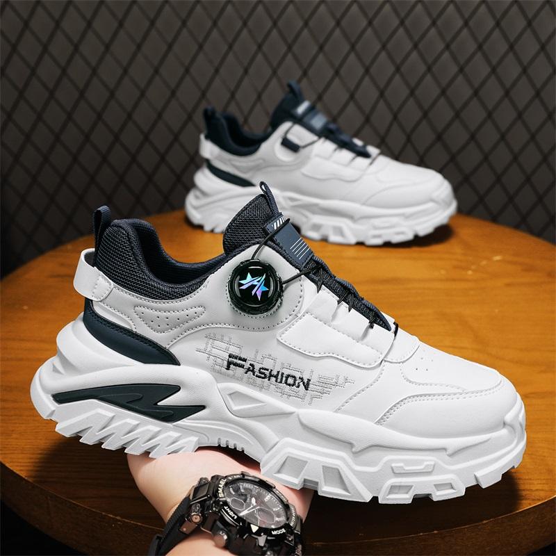 BY spring new rotary buckle sports and leisure versatile platform men's shoes dad shoes, beige