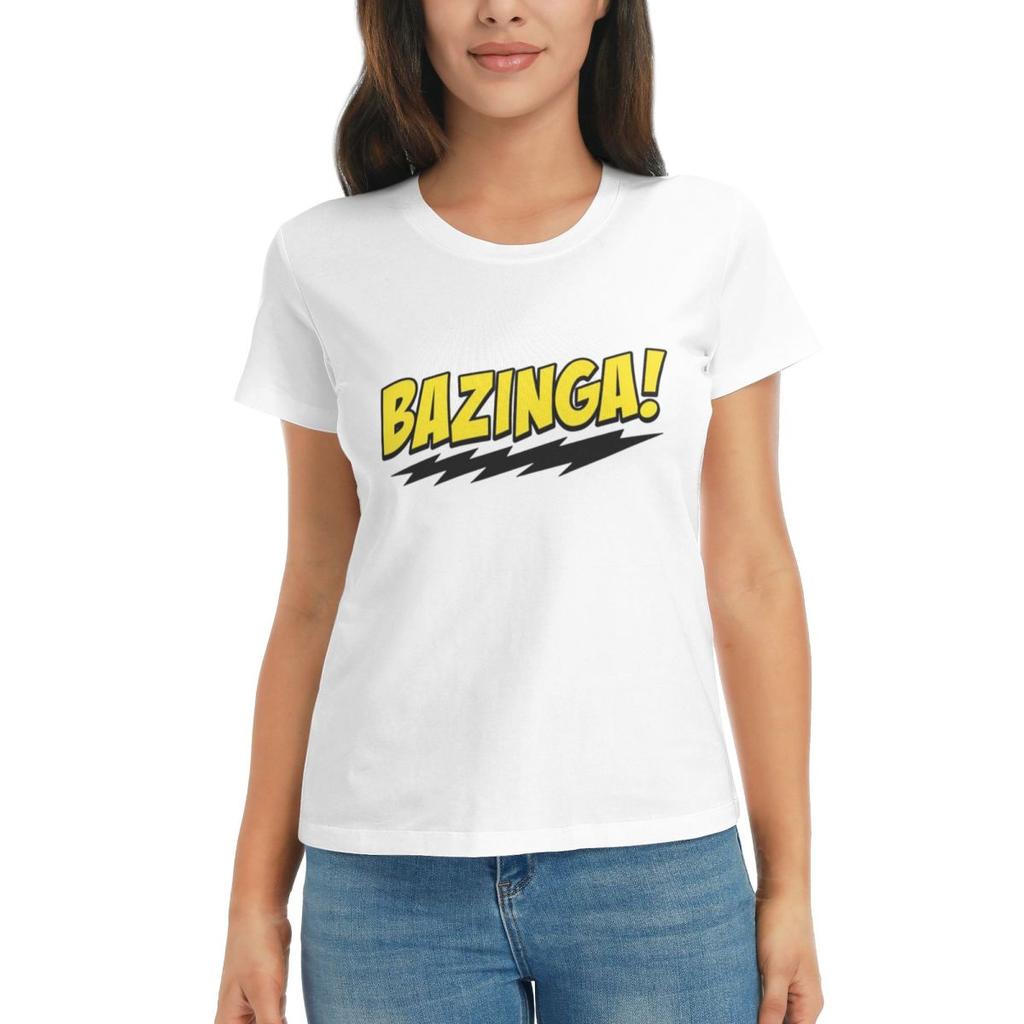 Women TShirt Bazinga The Big Bang Theory Summer Short Sleeve Tees ONeck Cotton T Shirts Clothes Tops Streetwear