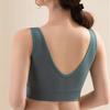 Women Fashion Breathable Wide Shoulder Straps V-shaped Beauty Back Anti Sagging Padded Sports Bra Lace Sweet Stitching Push Up Seamless Wireless Bra